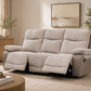 A three-seat reclining loveseat sofa upholstered 
