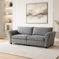 Gray upholstered loveseat sofa