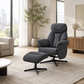 dark gray upholstered recliner chair