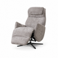 Modern gray fabric recliner chair with headrest