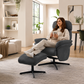 dark gray upholstered recliner chair