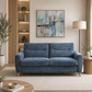 2 Seater Blue upholstered loveseat sofa