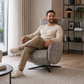 Modern gray swivel recliner chair