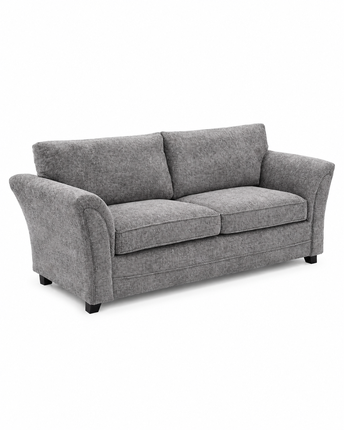 Gray upholstered loveseat